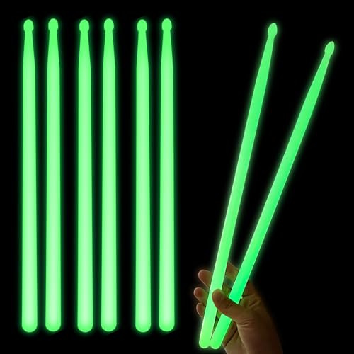 8 Stück Leuchtende Schlagzeugstöcke,Leuchtende Drumsticks 5 A,Leuchten Trommelstock,Beleuchtete Drumsticks,Fluoreszierende Trommelteile,Beleuchtete Trommelstock Für Party Nachtveranstaltungen