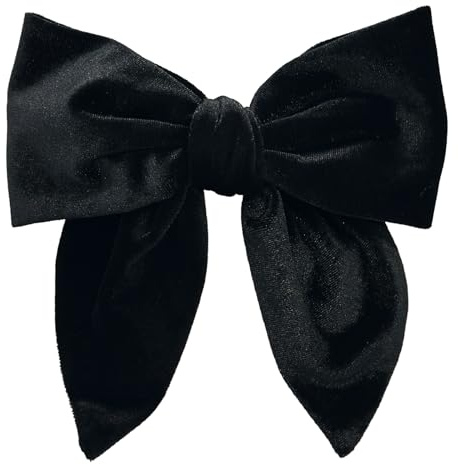 Fermagli per capelli con fiocco in velluto grande,fermagli per capelli con fiocco francese vintage,fermaglio per capelli in velluto,fermaglio per capelli invernale,eleganti accessori (Nero)