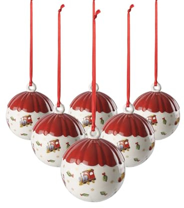 Villeroy & Boch Kugel Figur, Porzellan, Weiß, 6 cm, Toy's Delight Kollektion, 6er Set
