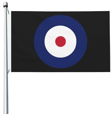 Runde britische RAF-Flagge (Royal Air Force), 90 x 150 cm, für den Außenbe