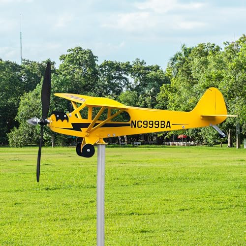 Segnavento in Metallo a Forma di Aereo, NAVESO Girandola a Vento da Giardino per Esterni, Banderuola Segnavento in Metallo Decorativo per Cortili, Giardini, Balconi, Prati