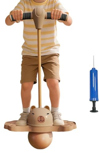 Lanmijia Ballon Sauteur pogoes Stick, pogö Ball avec Poignée Et Pompe, Jumper Bâton Sauteur Fitness Adulte Ballon de Gym, Bâton De Saut pour énfants, pour Maison Ecole Extérieur, Jouets d'entraînemen