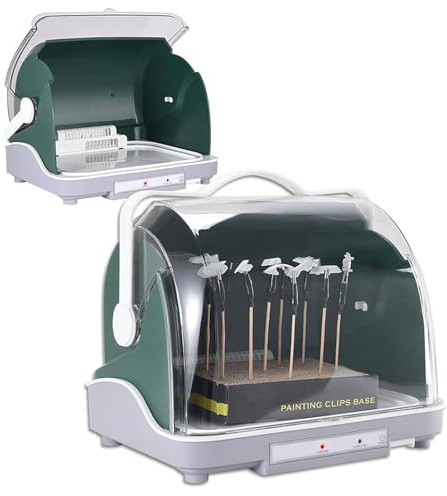 Cabina Secadora De Pintura Modelo Cabina Seca Con Aerógrafo Con Aire Frío/caliente Y Cubierta Antipolvo, Cabina De Pulverización Eléctrica De 120 W Para Pintar Modelos Artesanales DIY