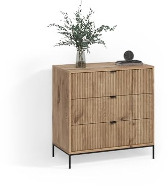 Livinity Kommode Aterno, Viking Oak, 42 x 81.2 cm | mit 3 Schubladen
