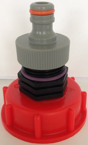 AM13599 Auslaufadapter mit Stecker passend für Gardena, IBC-Container-Zubehör-Regenwasser-Tank-Adapter-Fitting-Kanister