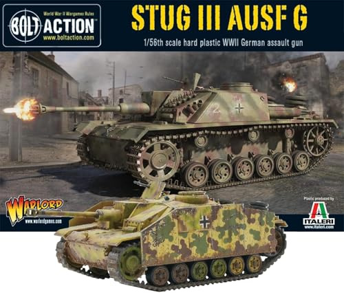 Warlord Games Stug III Ausf G - 1:56 / 28mm German Army Plastic Scale Model Tank for Bolt Action Highly Detailed World War 2 Miniature
