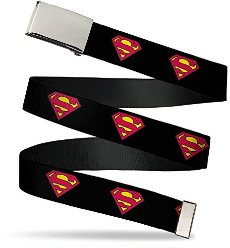 Buckle-Down Uni-Sex, Erwachsene Webgürtel Superman 3,2 cm Gürtel, Mehrfarbig, 3 cm Breit-Passt Oben-107 cm Pant Größe