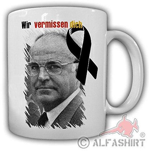 Tasse Wir vermissen dich Helmut Kohl Tod Bundeskanzler Politiker Deutschland Todesschleife Altkanzler Rip Becher Kaffee #21856