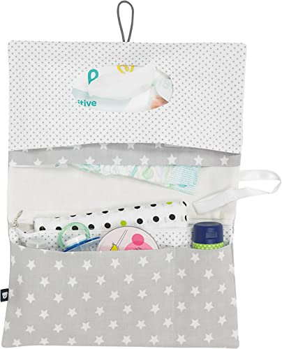 Alvi Windeltasche Stars silber 28x18cm