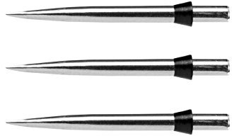 RED DRAGON Spezialist Dartpunkte Tridentpunkte Silber Effekt Standard 32mm mit Schwarzer Tridents - 1 Satz pro Packung