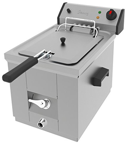 Jemi Friteuse électrique industrielle J-7 (1 x 7 litres, 1 x 3 500 W, 230 V, thermostat, acier inoxydable)