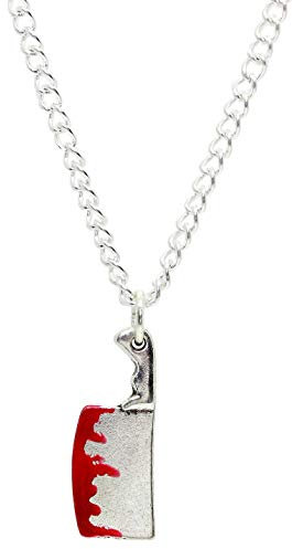 Bluebubble FRIGHT NIGHT Meat Cleaver Knife Necklace on Gift Card