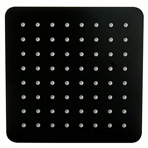 BERNSTEIN Regenduschkopf DPG2023 Schwarz Edelstahl Duschkopf 20 x 20 cm Einbauduschkopf Duschbrause Regenduschkopf Anti-Kalk Flaches Design