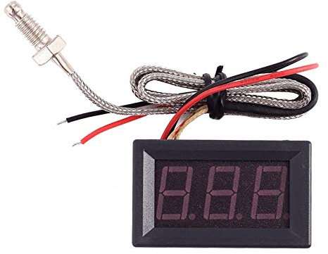 Hochpräzisions Thermometer Industriethermometer Hochtemperatur LED Anzeige mit Thermoelement K Typ,M6 Sonde,DC 4.0V-28V