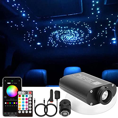 CHINLY Bluetooth 16W RGBW LED Fiber Optic Star Deckenleuchten Kit APP/Fernbedienung 260pcs*0,75mm*2m Glasfaser für Zuhause/Auto