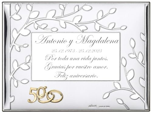 Placa 50 Aniversario arbol 13x18 Personalizada Bodas de Oro