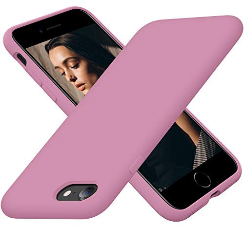 Cordking Designed for iPhone SE Case 2022/2020, iPhone 7 8 Case, Silicone Ultra Slim Shockproof Phone Case with [Soft Microfiber Lining], 4.7 inch, Lilac Purple
