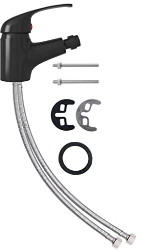 vidaXL Mitigeur de Bidet de Salle de Bain Robinet de Cuisine Salle d'Eau Mitigeur de Salle de Bain Robinet de Lavabo Maison Intérieur Noir 13x12 cm