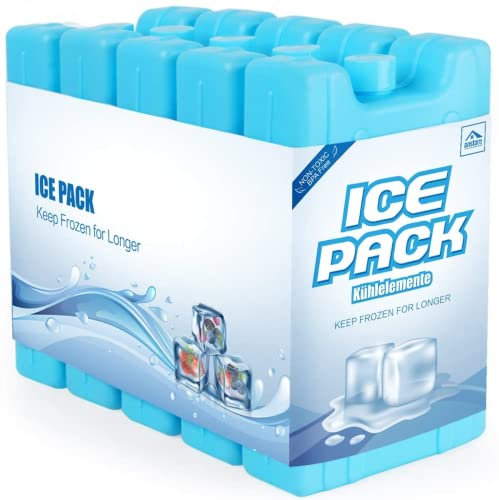 Homewit Kühlakkus Groß 400ml,5 Stück Kühlelemente für Kühltasche oder Kühlbox,Kühlakkus für Kühltasche Lange Kühlung Kühltasche Kühlpack Kühlakku - 16.5 x 9 x 3.3 cm
