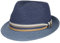 Stetson Licano Toyo Trilby Strohhut Herren - Aus 100% Toyo-Stroh - Hut mit UV-Schutzfaktor 40+ - Sonnenhut mit Ripsband - Zweifarbig - Krempe (ca. 4,5 cm) - Fedora Frühjahr/Sommer blau XL (60-61 cm)