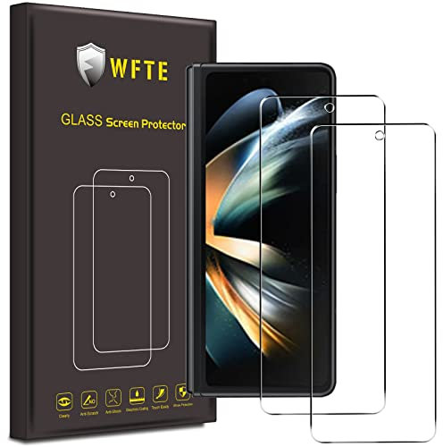 WFTE [2-Pack Screen Protector for Samsung Galaxy Z Fold4,Anti-Scratch,High Transparency,Anti-fingerprint,Bubble-Free,Dust-Free Premium Tempered Glass Screen Protector For Samsung Galaxy Z Fold4