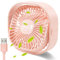 TANNESS Desk Fan, USB, 360° Rotation | Small, Portable Quiet, 3 Speed Fans & Strong Airflow, Standing Cooling Quiet Bedroom, Pink