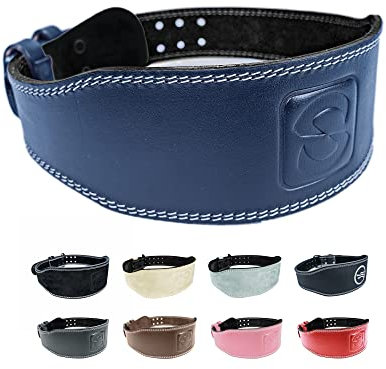 Weight-lifting Belt Gewichthebergürtel Kraftraining | Gym Gürtel Gewichtheben Powerlifting Belt für Kraftsport wie Deadlift, Body-Building, Kniebeugen und Fitness | Fitness-Gürtel mit Polster, Blau S