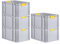 PROREGAL SuperSparSet 5x Eurobox NextGen Color | HxBxT 32x40x60cm | 65 Liter | Griffe gelb geschlossen | Verstärkter Boden | Eurobehälter, Transportbox, Transportbehälter, Stapelbehälter