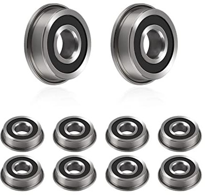 EXLECO 10er F695-2RS Kugellager 5mm Miniatur Rillenkugellager Metall Doppel Abgeschirmte Lager Frictionless Metallradlager Skateboard Bearings Kohlenstoffstahl Präzisionslager Skating Zubehör 5x13x4mm
