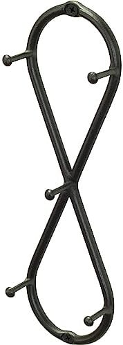 RTZEN Vertical Infinity Farmhouse Small Key Holder for Wall - Handcrafted Swirl Decorative 5 Key Hooks for Home Entryway - Wrought Iron Black Wall Mount Key Rack Purse Coat and Leash Holder/Organizer