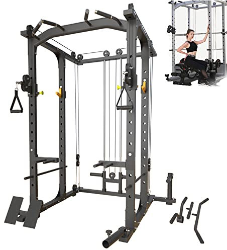 Generic Power Rack, Schwarz, 13-Gauge-Stahl, 440 lbs, Kabel, Power Cage