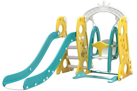 Baby Rutsche und Schaukel Set Freistehende Rutsche Kleinkind Kletter Schaukel Set Kleinkind Spielplatz Spiel Set Indoor Outdoor Lange Rutsche Babyspielplatz Activity Center (Rocket)