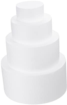 HEMOTON 4 Stück Kuchen-Embryo-Modell -Kuchen-Sets Foam Cake Mold Kuchen Podest Modellschäume Zum Dekorieren Von Kuchen Cupcake Gefälschte Hochzeitstorte Schaum Weiß Fenster Fudge