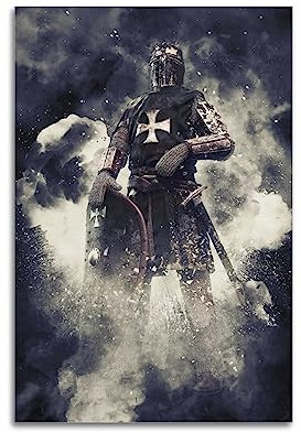 NOHF Mittelalterlicher Ritter Kreuzritter Wappen Poster Wandkunstdruck Retro Ästhetische Raumdekoration 30 x 45 cm ungerahmt