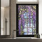 Hodeffior Fensterfolie mit Blumenmuster, UV-blockierend, Wärmedämmung, violettes Muster, statische Fensterfolie, für Fenster-Glasdekorationen, 60 x 100 cm