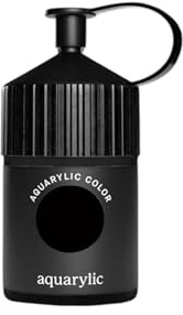 Aquarylic Color Künstlerfarbe - Hochpigmentiert, Lichtecht & Flüssig-Sämige Konsistenz Color - 120ml Flasche, Tiefschwarz