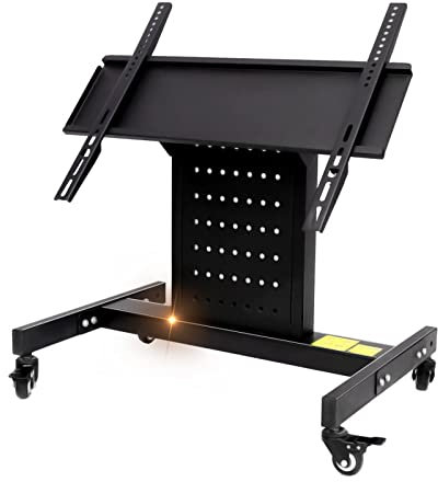 AdwOa Support TV Roulant, Chariot TV Mobile, Chariot Moniteur Basse Hauteur pour téléviseur à écran Plat incurvé de 32 à 65 Pouces, Angle de Vision réglable à 45 ° Decoration