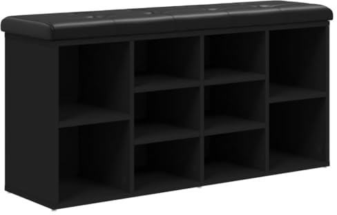 vidaXL Schuhbank Schwarz 102x32x50 cm Holzwerkstoff