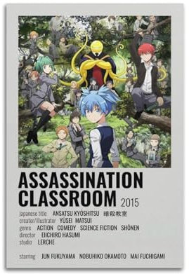 greb Filmposter Assassination Classroom, Raumdekoration, ästhetisches Poster, künstlerisches Poster für Schlafzimmer, Wohnzimmer, Wände, 30 x 45 cm, ungerahmter Stil