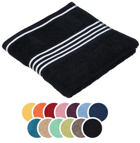 liebling Handtuch Baumwolle, Serie Santos, 500 gr. / m², 50 x 100 cm, Ökotex, 60 Grad, saugstark, schnelltrocknend, Farbe: schwarz