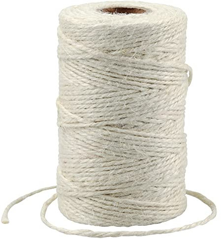 KINGLAKE 100m Beige Jute Twine, 2mm Garden Twine Craft String Twine for Crafts, Gift Wrapping,Gardening,Packing,Christmas Decoration