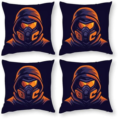 NACHOMACHO CSGO 4 Stück Kissenbezug, Thema Deko Kissenhülle Sofa Kissenbezüge Outdoor Garten Versteckter Reißverschluss Innen Deko 16x16