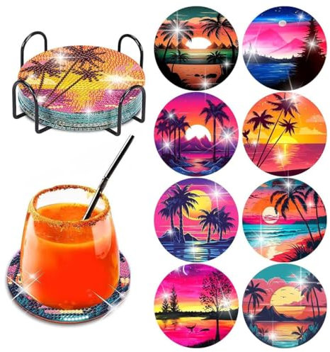 Posavasos con pintura de diamantes