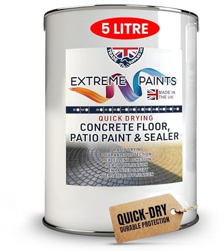 TRADE SUPPLIES UK - Extreme Quick Drying Concrete Floor, Patio Paint & Sealer - Water Based, Durable & long Lasting - Industrial & Domestic Spaces - Red, 5L