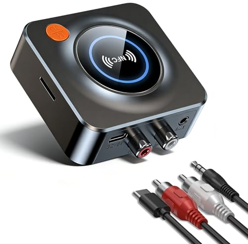 Bluetooth Receiver for Home Stereo, AUX RCA to Bluetooth Adapter for Old Speakers, NFC Wireless Audio Receiver for Music Streaming Sound System, KAIY Convert Wired Speakers to Wireless