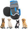 Weesiber Hundeschuhe Pfotenschutz, 2 Stück rutschfeste Hundestiefel mit Reflektierenden Riemen und Verschleißfester Gummisohle, Pfotenschutz für Kleine, Mittlere und Große Hunde (Grau-1, Größe 7)