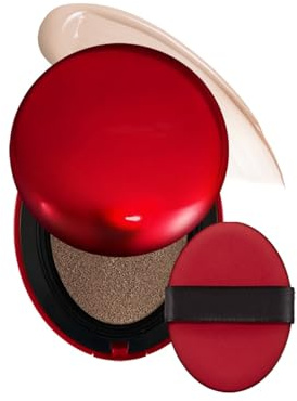 Koreansiche Cushion Foundation - Wasserdichtes 72h Halbmatt Make-up mit Feuchtigkeitspflege, Langanhaltende Grundlage für reife Haut (#23N, 18g)