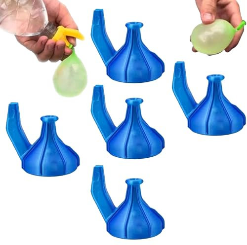 3 Stück 2 In 1 Water Balloons Filling Cover, Easy Fill Water Ballons Tie Tool, Self Sealing Water Balloons Tool,Balloon Inflator Portable Water Balloon Pump for Water Fight-5pcs