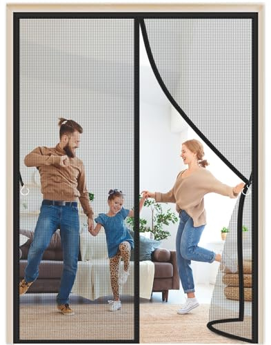 Zanzariera Magnetica Porta Finestra Nero 100x280cm Tenda Calamita Zanzariere Protezione Dagli Insetti Facile Installazione Adesiva Senza Forare per Porta Scorrevoli Garage Balcone Cantine
