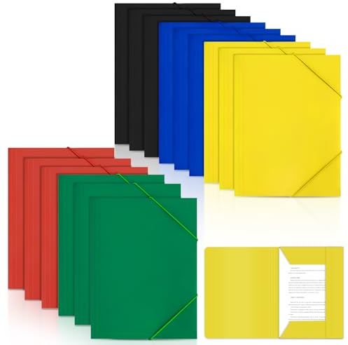 Postmappe A4 Schule 15 Stück, Eckspannermappe Mit Gummizug In 5 Farben, Robuste & Langlebige Sammelmappe Aus PP Für Dokumente, Berichte & Unterricht, Ideal Für Schüler & Büroorganisation